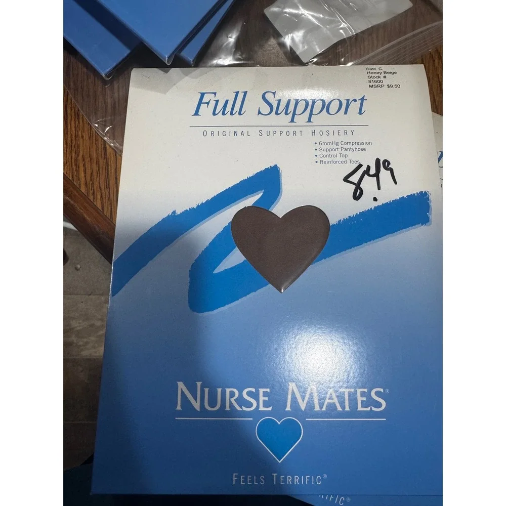 Nurse Mates Full Support Pantyhose Set of 5 Size C 6mmHg Compression Mix Colors